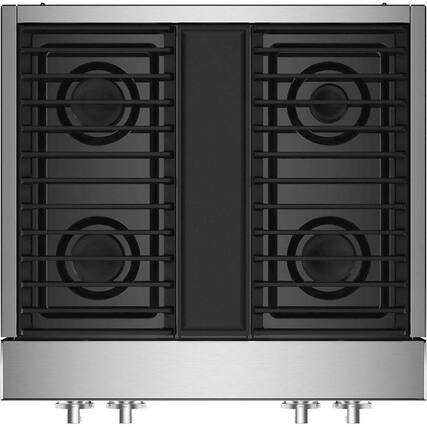 Front. JennAir - NOIR 30" Built-In Gas Cooktop - Floating Glass Black.