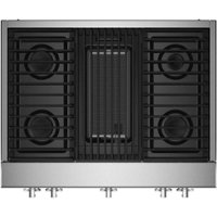 JennAir - NOIR 36" Built-In Gas Cooktop with Grill - Stainless steel - Front_Zoom