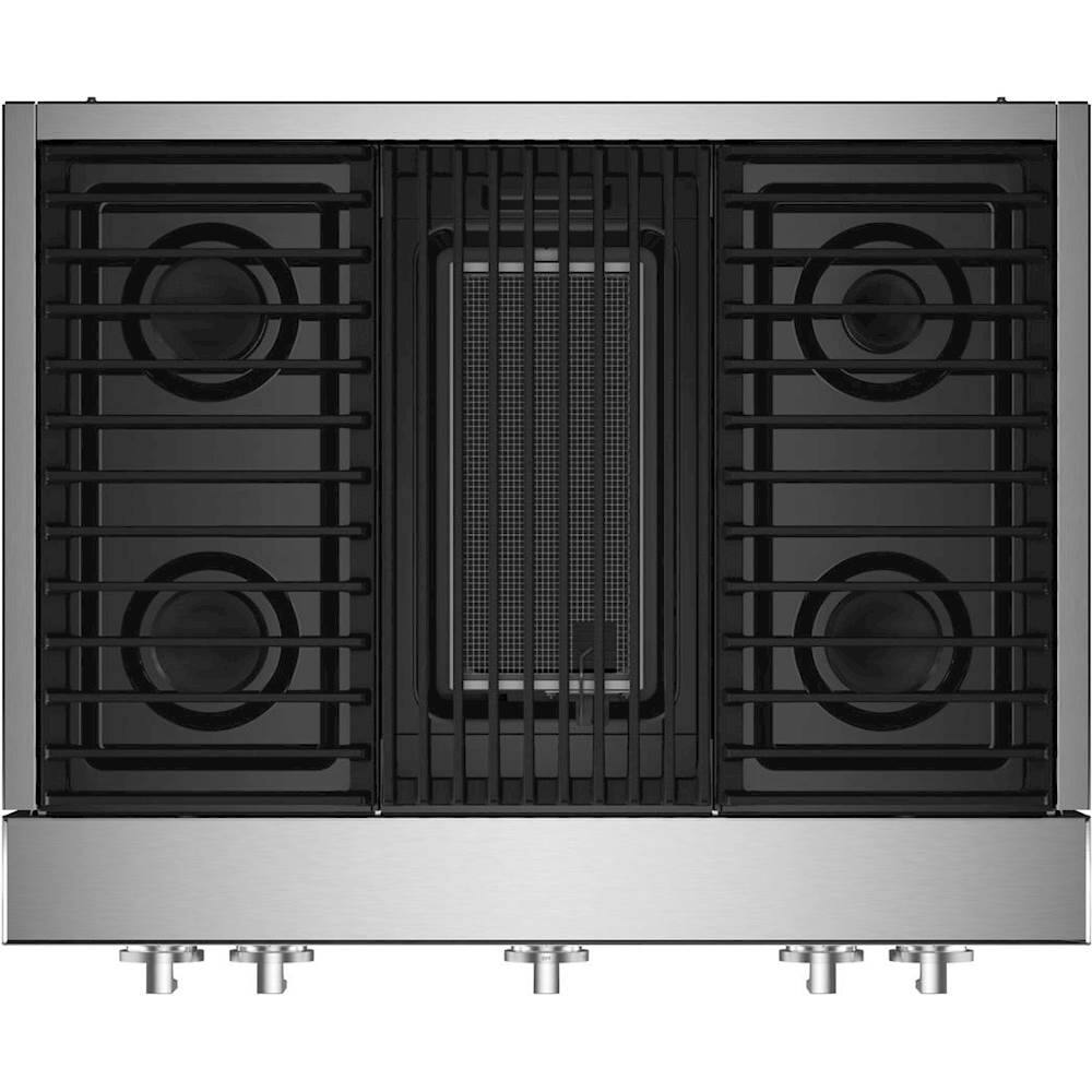JennAir - NOIR 36" Built-In Gas Cooktop with Grill - Stainless Steel