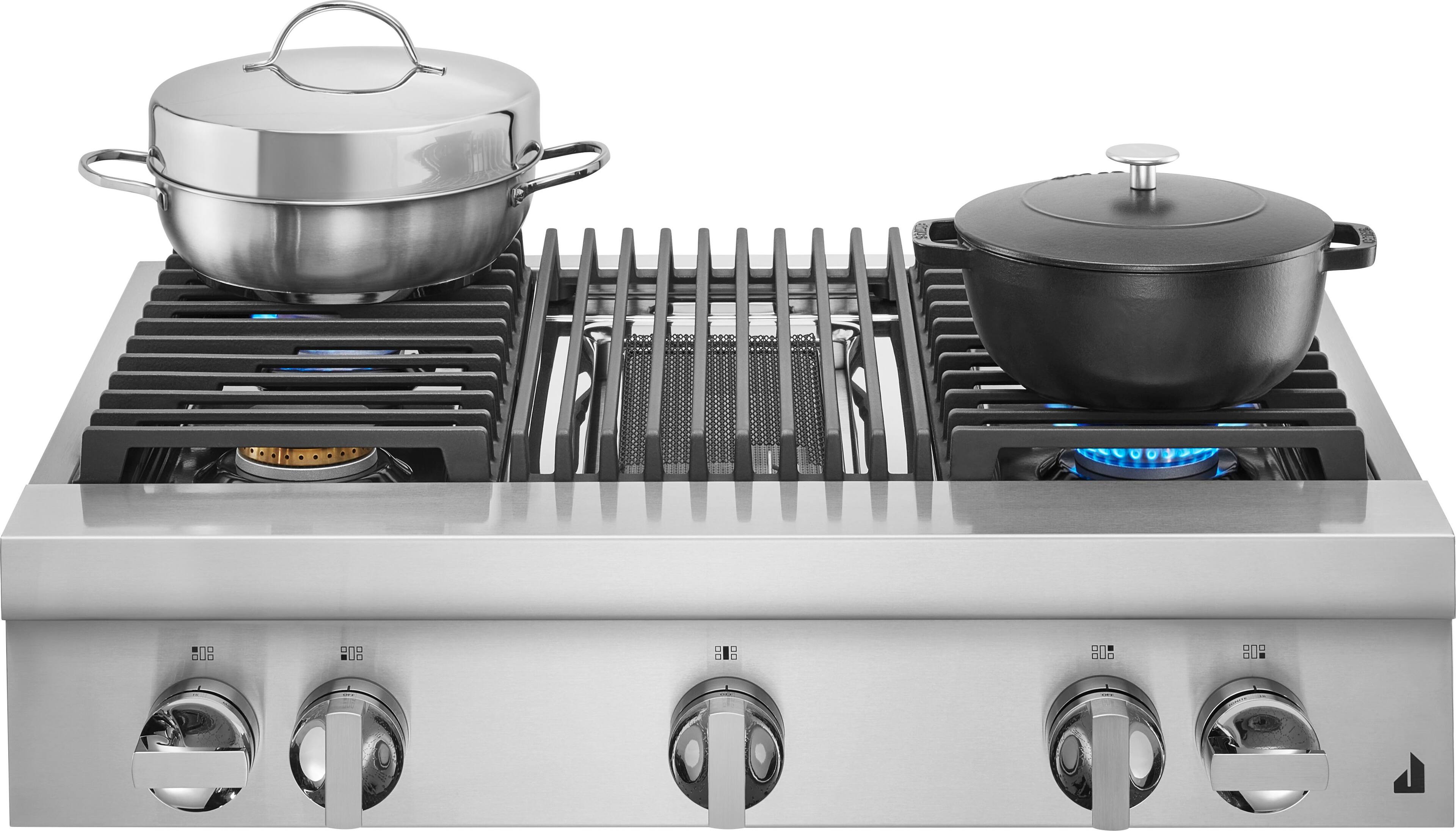 Alt View 15. JennAir - NOIR 36" Built-In Gas Cooktop with Grill - Stainless steel.