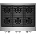 JennAir - 36 in. Wide 6 Burner NOIR Built-In Gas Cooktop - Stainless Steel