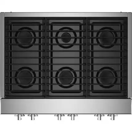 Front. JennAir - NOIR 36" Built-In Gas Cooktop - Stainless steel.
