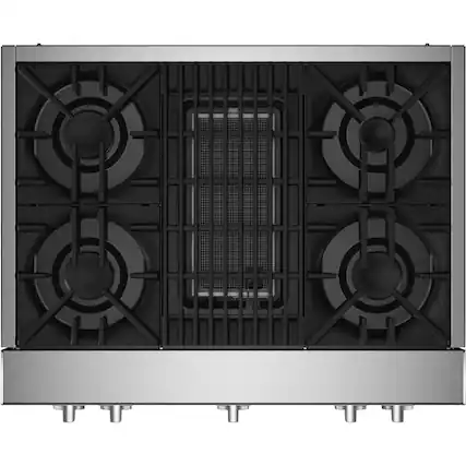 Front. JennAir - RISE 36" Built-In Gas Cooktop - Stainless steel.