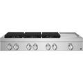 JennAir - 48 in. Wide 6 Burner NOIR Built-In Gas Cooktop with Griddle - Stainless Steel