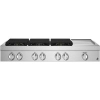 JennAir - NOIR 48" Built-In Gas Cooktop with Griddle - Stainless Steel - Front_Zoom