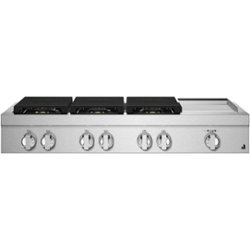 JennAir - NOIR 48" Built-In Gas Cooktop with Griddle - Stainless steel - Front_Zoom