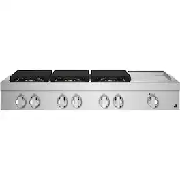 JennAir - NOIR 48" Built-In Gas Cooktop with Griddle - Stainless Steel
