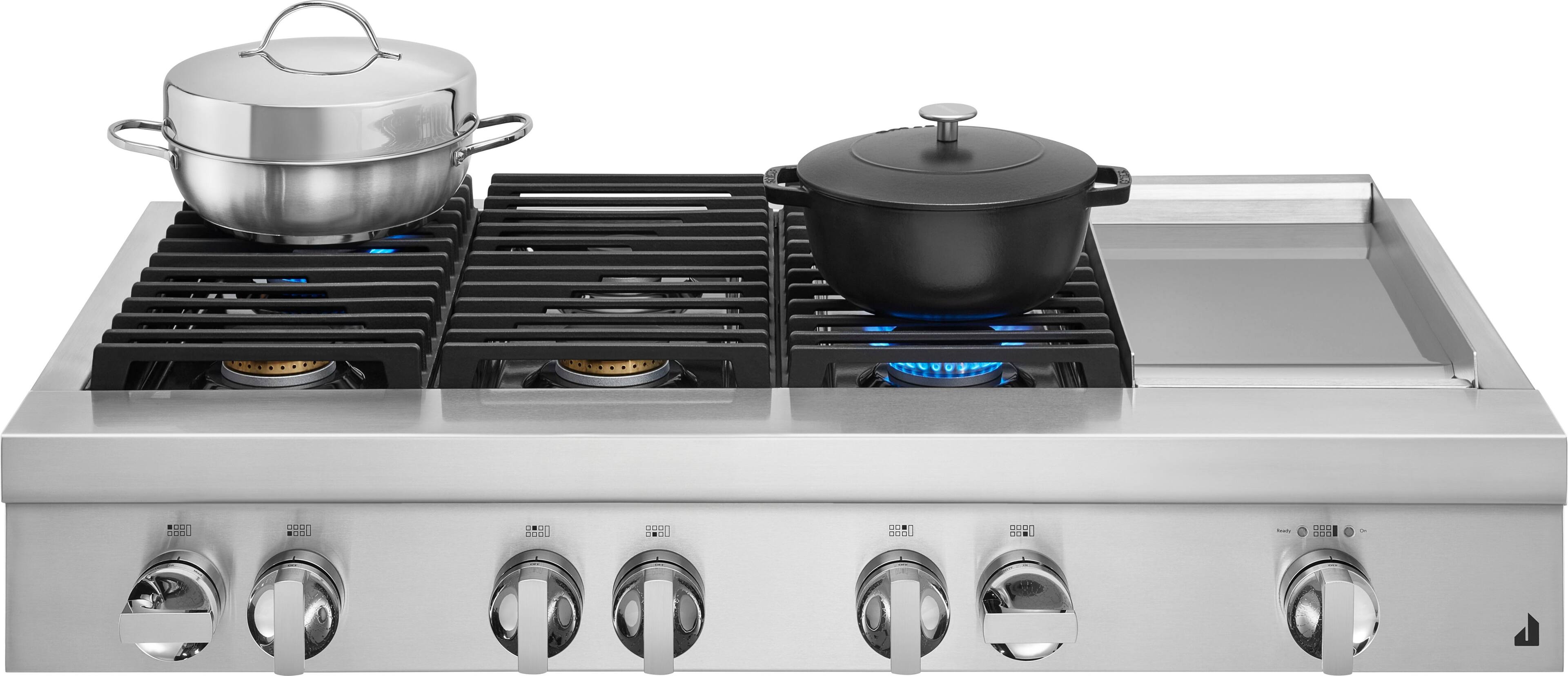 Alt View 19. JennAir - NOIR 48" Built-In Gas Cooktop with Griddle - Stainless steel.