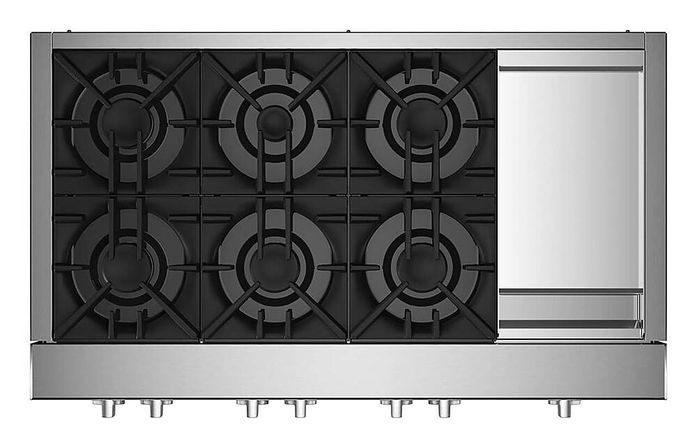 Alt View 11. JennAir - RISE 48" Built-In Gas Cooktop with Griddle - Stainless steel.
