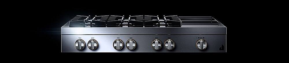 Alt View 12. JennAir - RISE 48" Built-In Gas Cooktop with Griddle - Stainless steel.