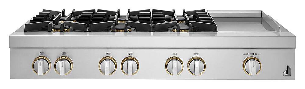 Alt View 18. JennAir - RISE 48" Built-In Gas Cooktop with Griddle - Stainless steel.