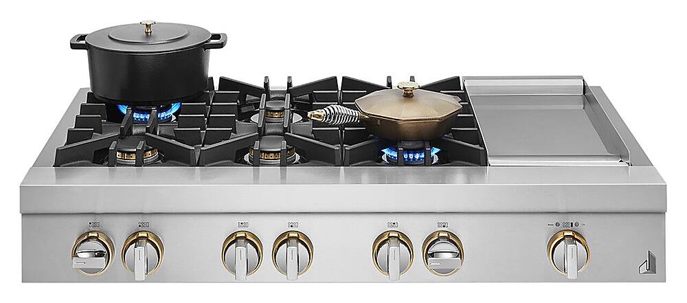 Alt View 19. JennAir - RISE 48" Built-In Gas Cooktop with Griddle - Stainless steel.