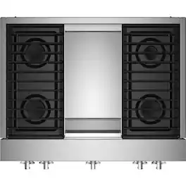 JennAir - NOIR 36" Built-In Gas Cooktop with Griddle - Stainless Steel