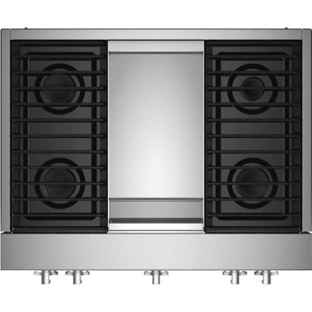 JennAir - NOIR 36" Built-In Gas Cooktop with Griddle - Stainless Steel
