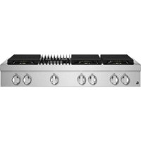 JennAir - NOIR 48" Built-In Gas Cooktop with Grill - Stainless steel - Front_Zoom