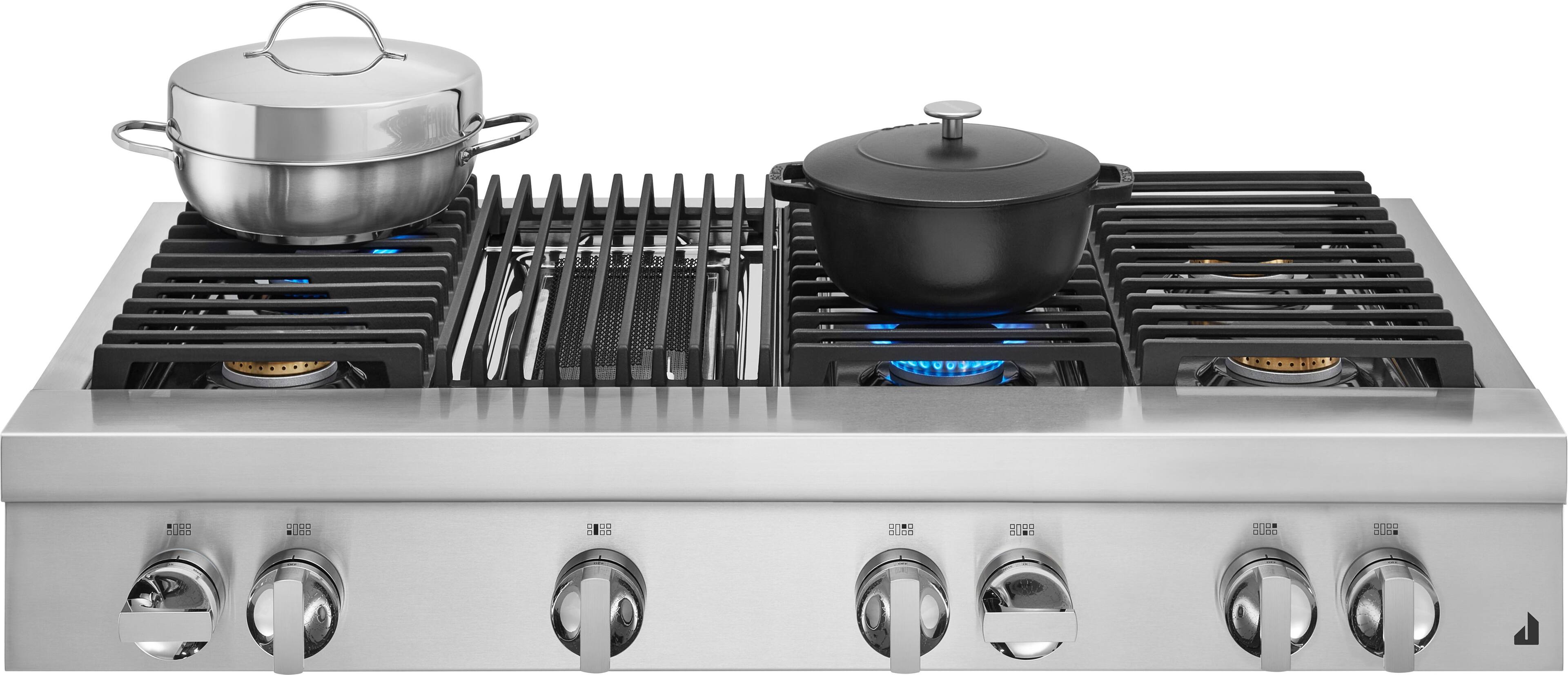 Alt View 14. JennAir - NOIR 48" Built-In Gas Cooktop with Grill - Stainless steel.