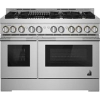 JennAir - RISE 6.3 Cu. Ft. Self-Cleaning Freestanding Double Oven Gas Convection Range - Stainless steel - Front_Zoom