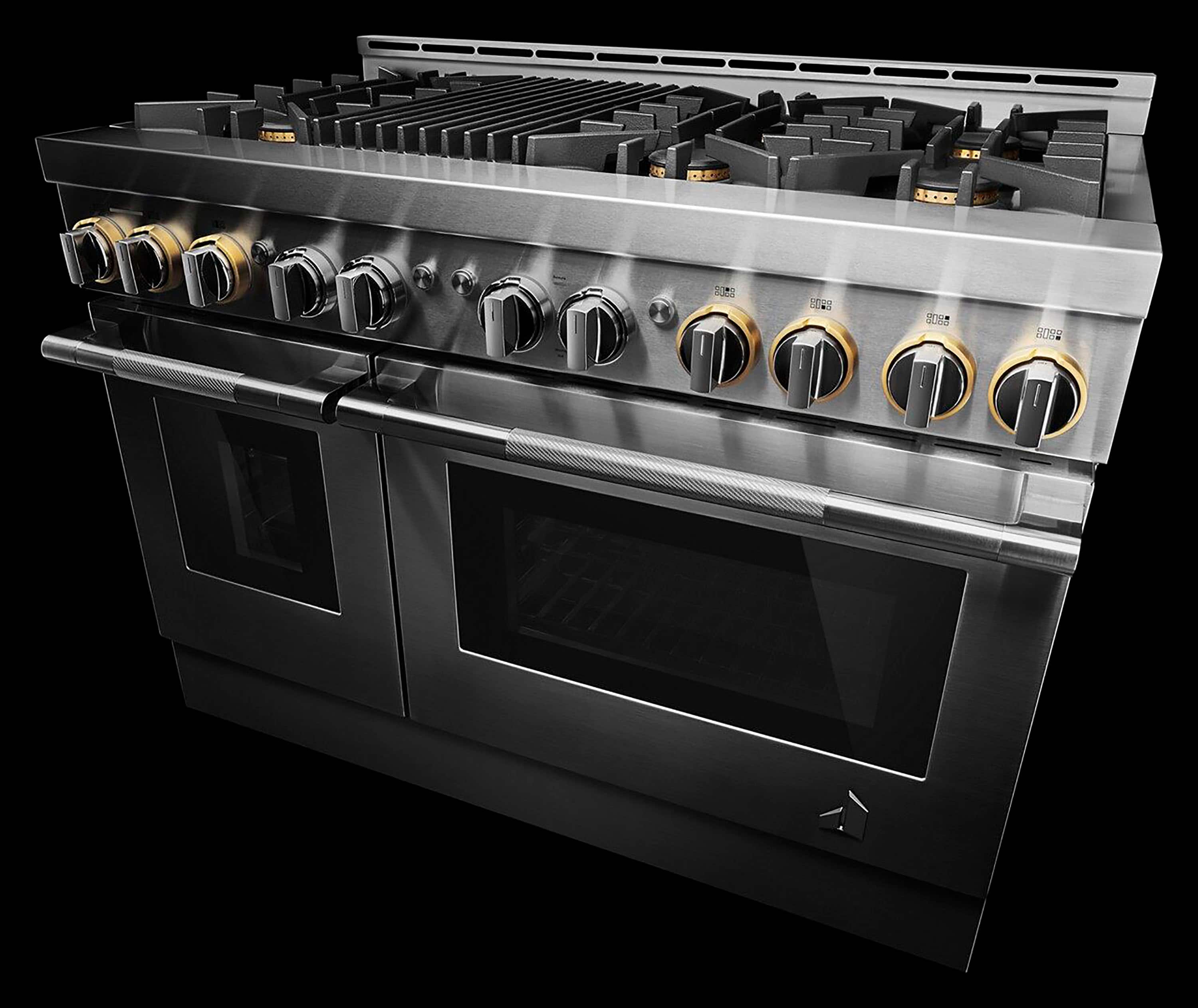Alt View 21. JennAir - RISE 6.3 Cu. Ft. Self-Cleaning Freestanding Double Oven Gas Convection Range with Grill - Stainless Steel.