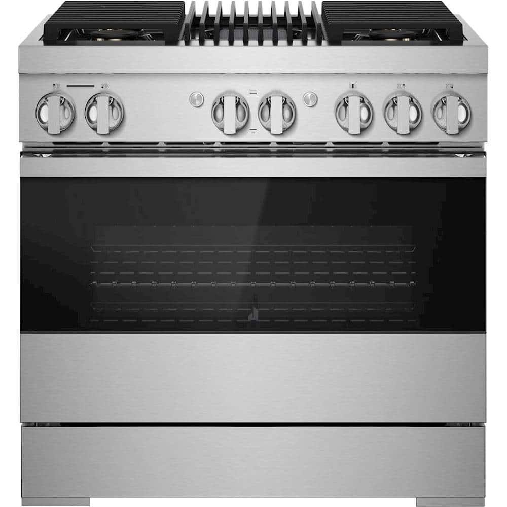 JennAir - NOIR 5.1 Cu. Ft. Self-Cleaning Freestanding Dual Fuel Convection Range - Stainless Steel - Front_Zoom