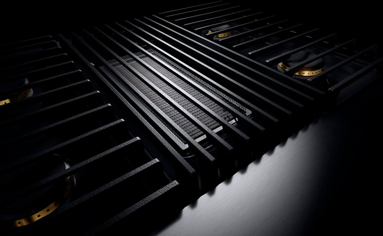 Alt View 13. JennAir - NOIR 5.1 Cu. Ft. Self-Cleaning Freestanding Dual Fuel Convection Range - Stainless steel.