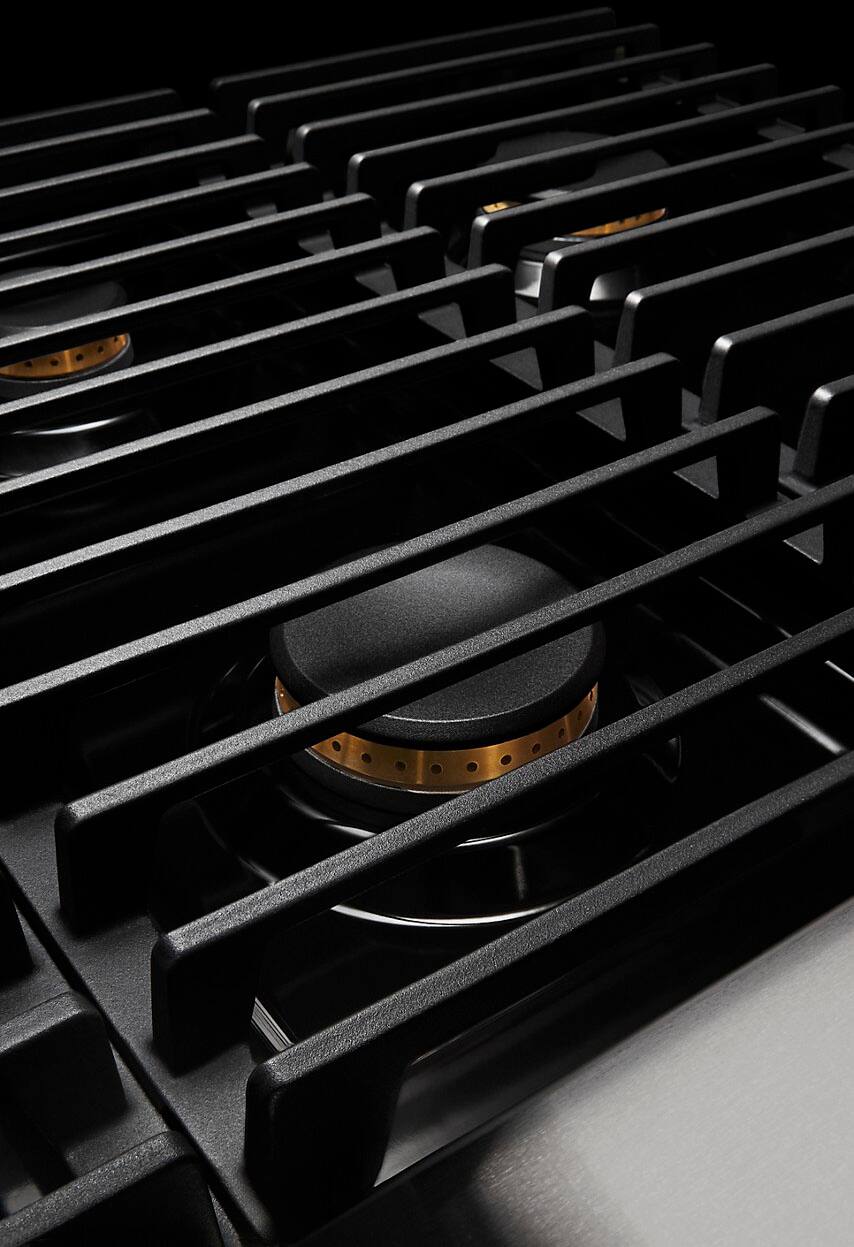 Alt View 18. JennAir - NOIR 5.1 Cu. Ft. Self-Cleaning Freestanding Dual Fuel Convection Range - Stainless steel.