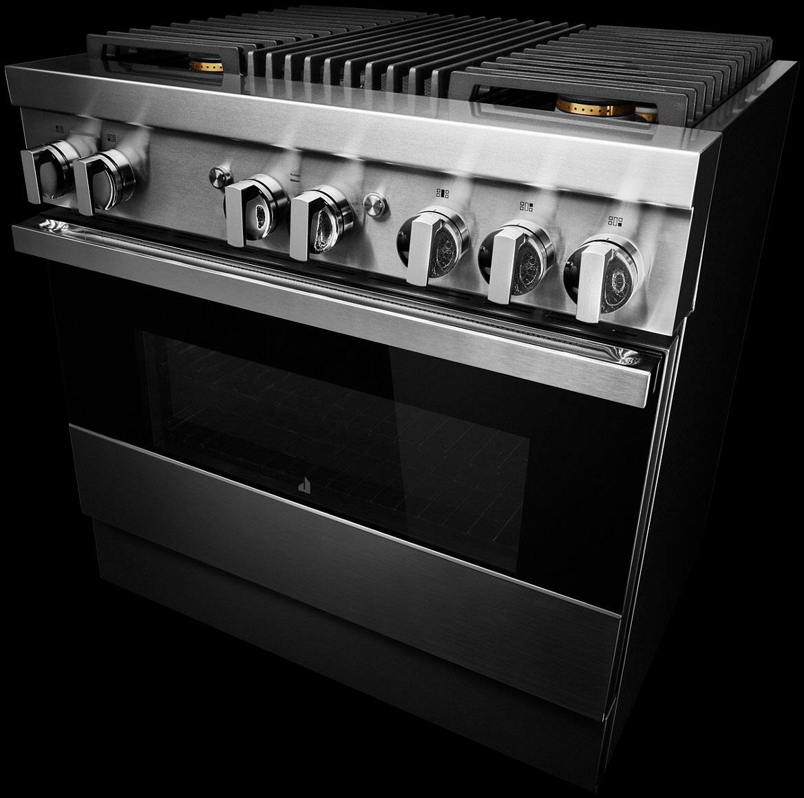 Alt View 19. JennAir - NOIR 5.1 Cu. Ft. Self-Cleaning Freestanding Dual Fuel Convection Range - Stainless steel.