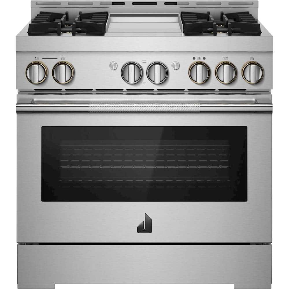 Front. JennAir - RISE 5.1 Cu. Ft. Self-Cleaning Freestanding Gas Convection Range - Stainless Steel.