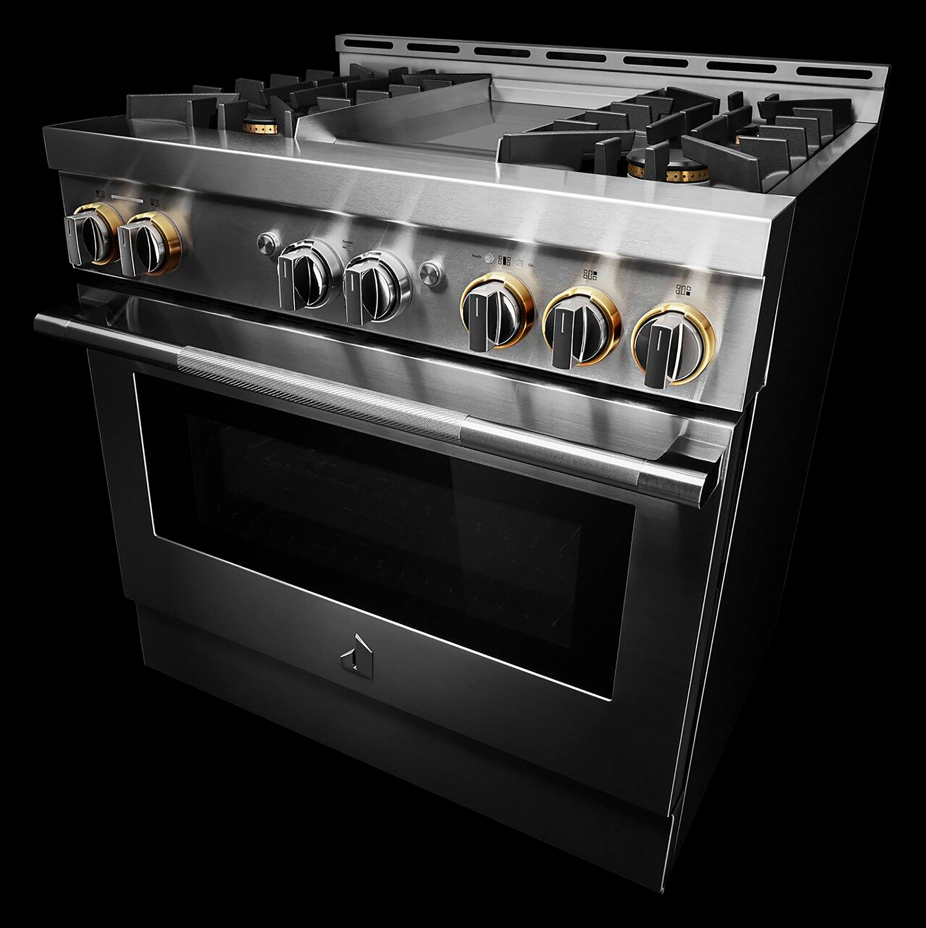 Alt View 21. JennAir - RISE 5.1 Cu. Ft. Self-Cleaning Freestanding Gas Convection Range - Stainless Steel.