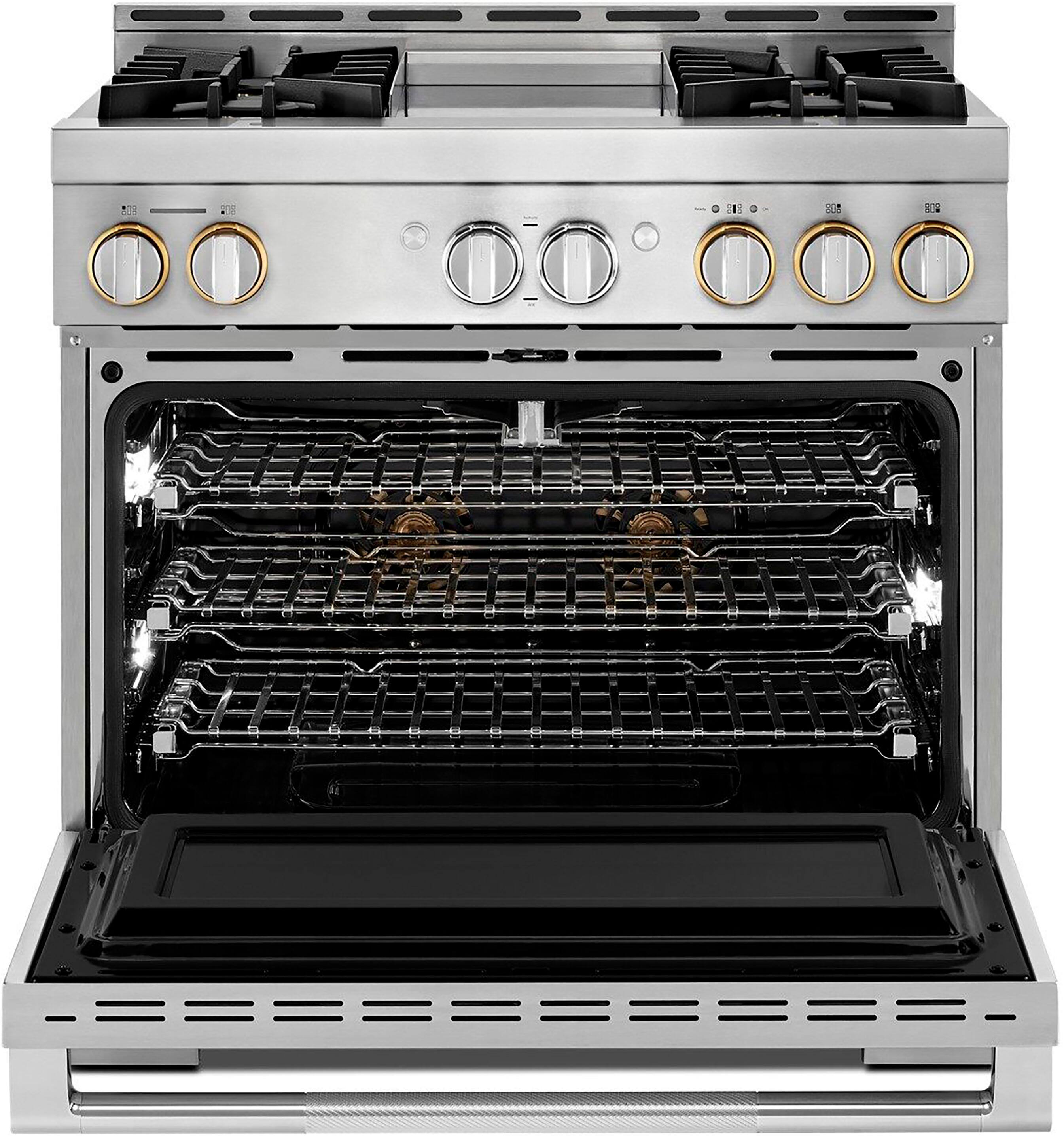 Alt View 23. JennAir - RISE 5.1 Cu. Ft. Self-Cleaning Freestanding Gas Convection Range - Stainless Steel.