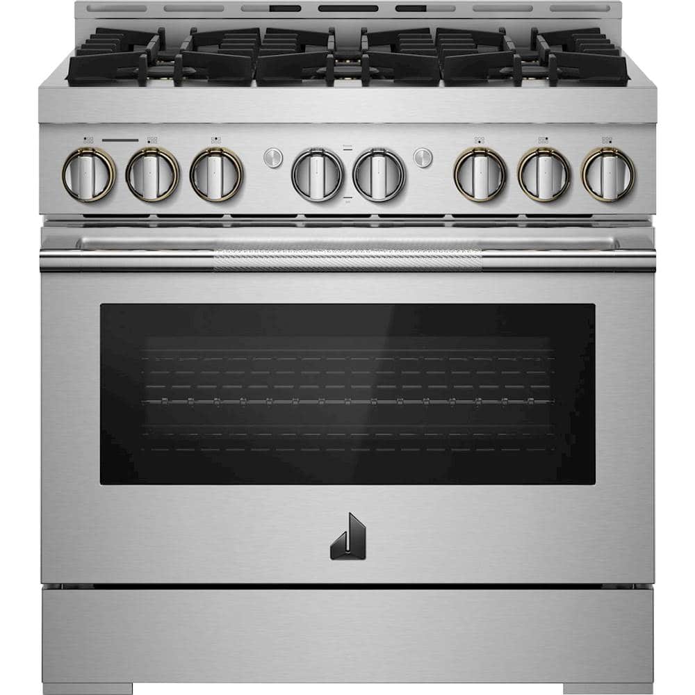 Front. JennAir - RISE 5.1 Cu. Ft. Self-Cleaning Freestanding Gas Convection Range - Stainless Steel.