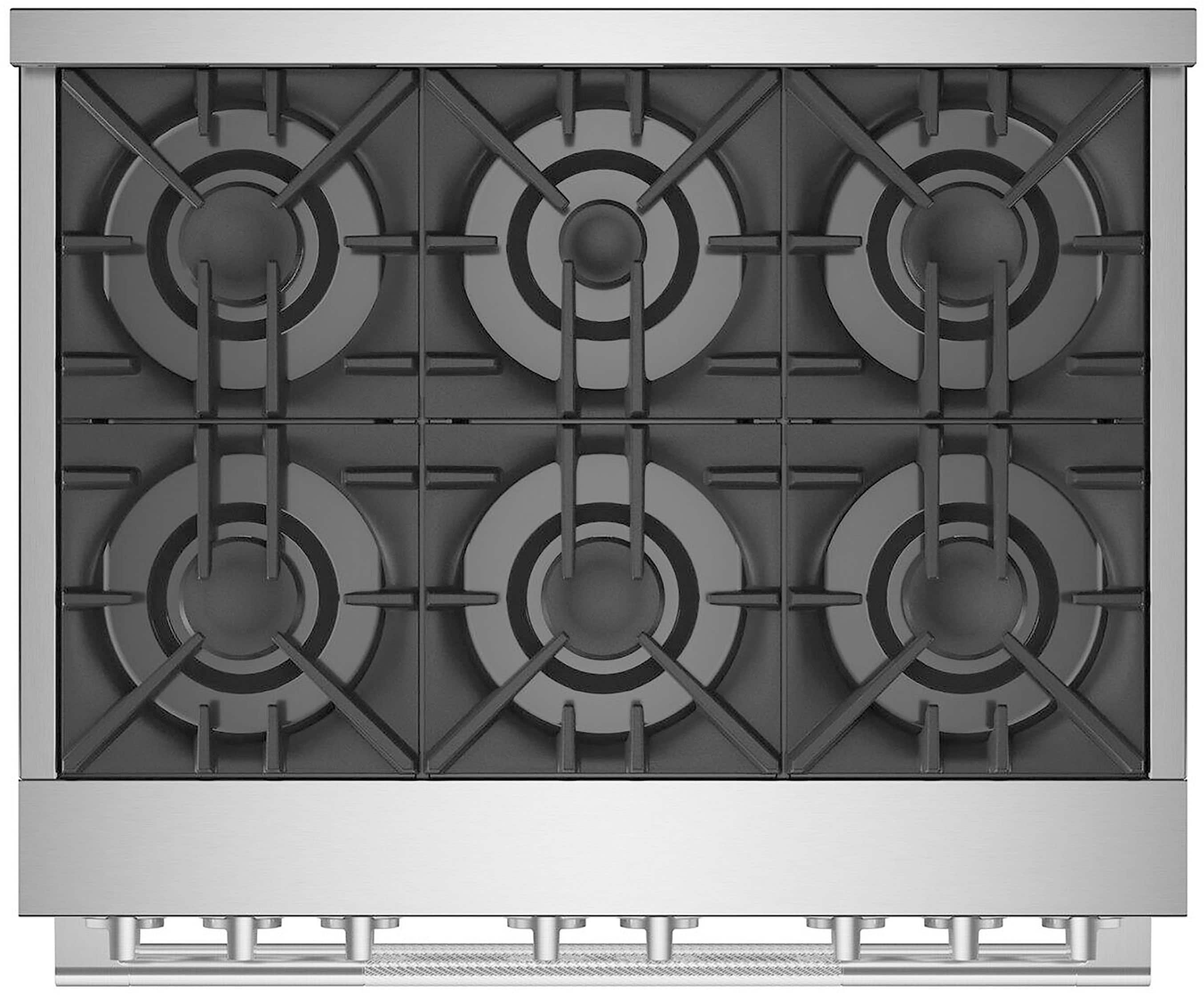 Alt View 20. JennAir - RISE 5.1 Cu. Ft. Self-Cleaning Freestanding Gas Convection Range - Stainless Steel.