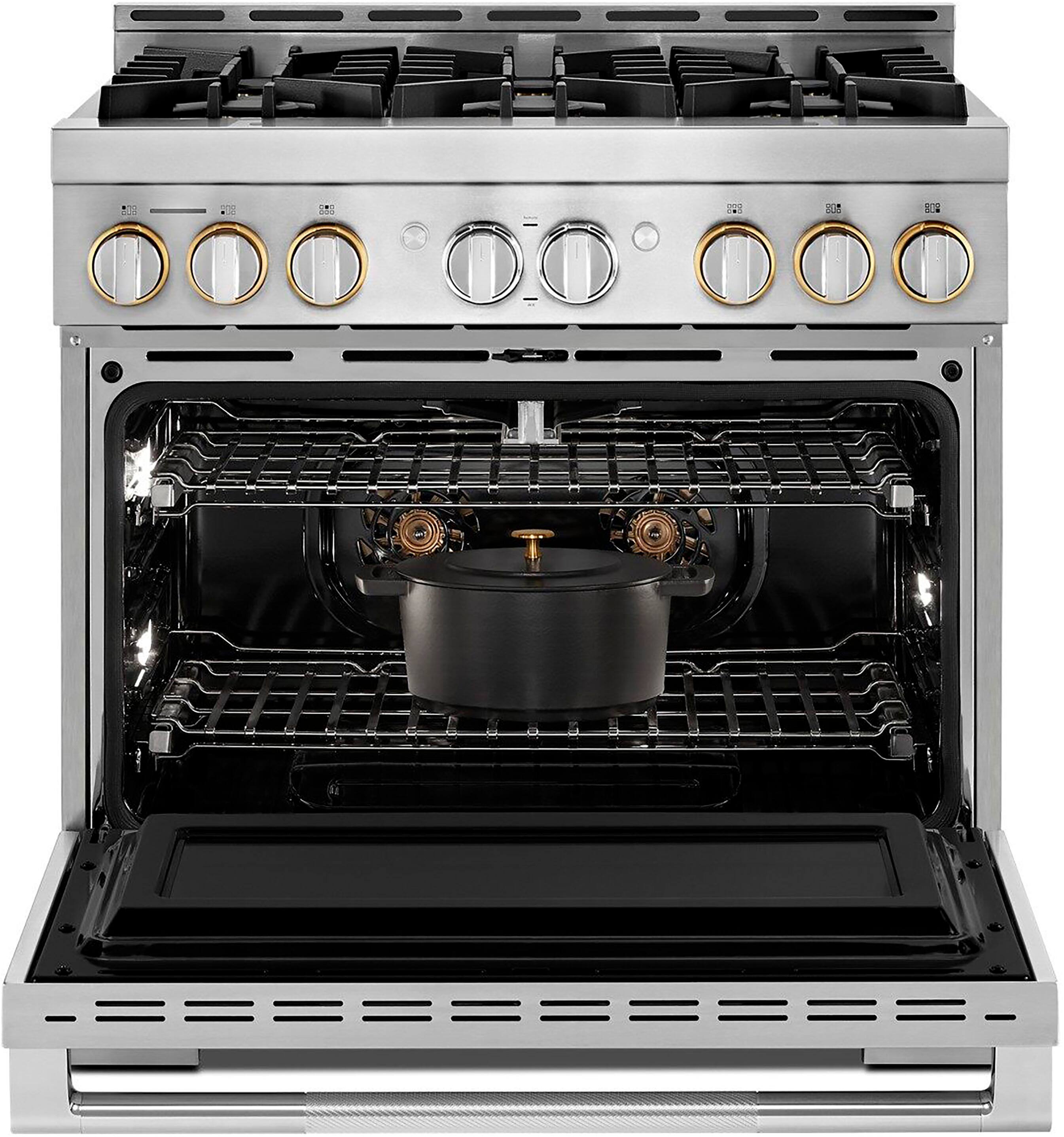 Alt View 23. JennAir - RISE 5.1 Cu. Ft. Self-Cleaning Freestanding Gas Convection Range - Stainless Steel.