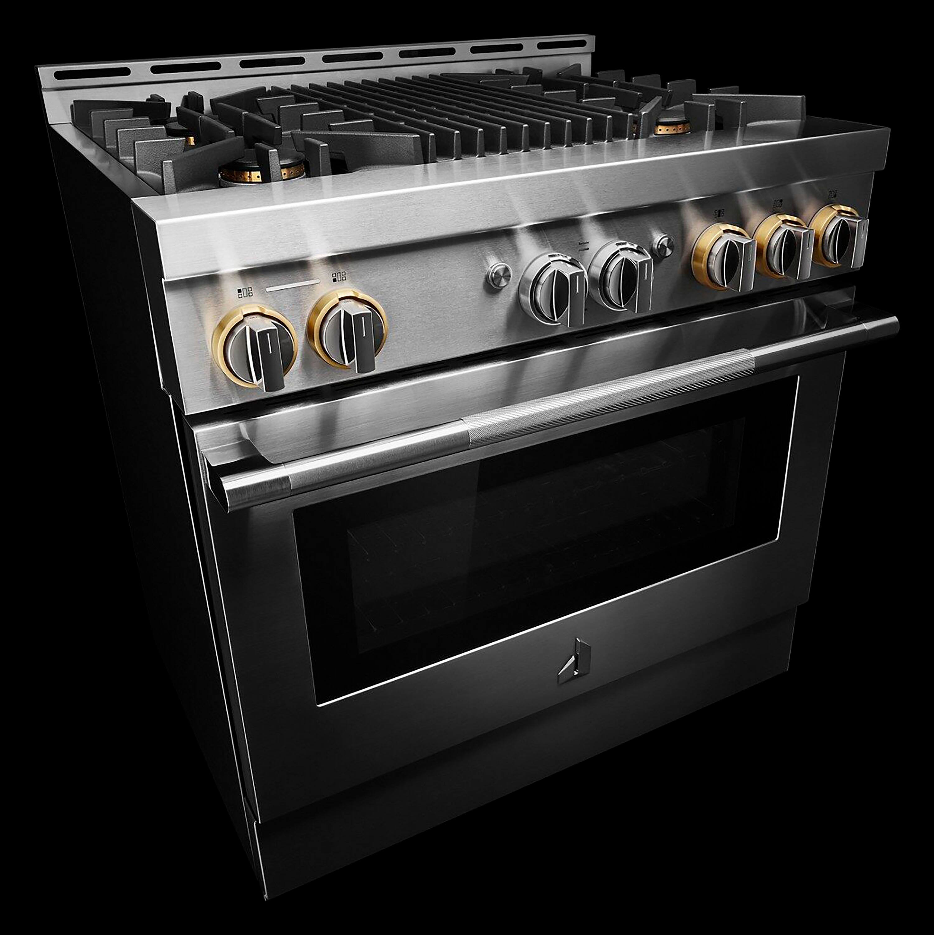 Alt View 21. JennAir - RISE 5.1 Cu. Ft. Freestanding Gas Convection Range - Stainless steel.