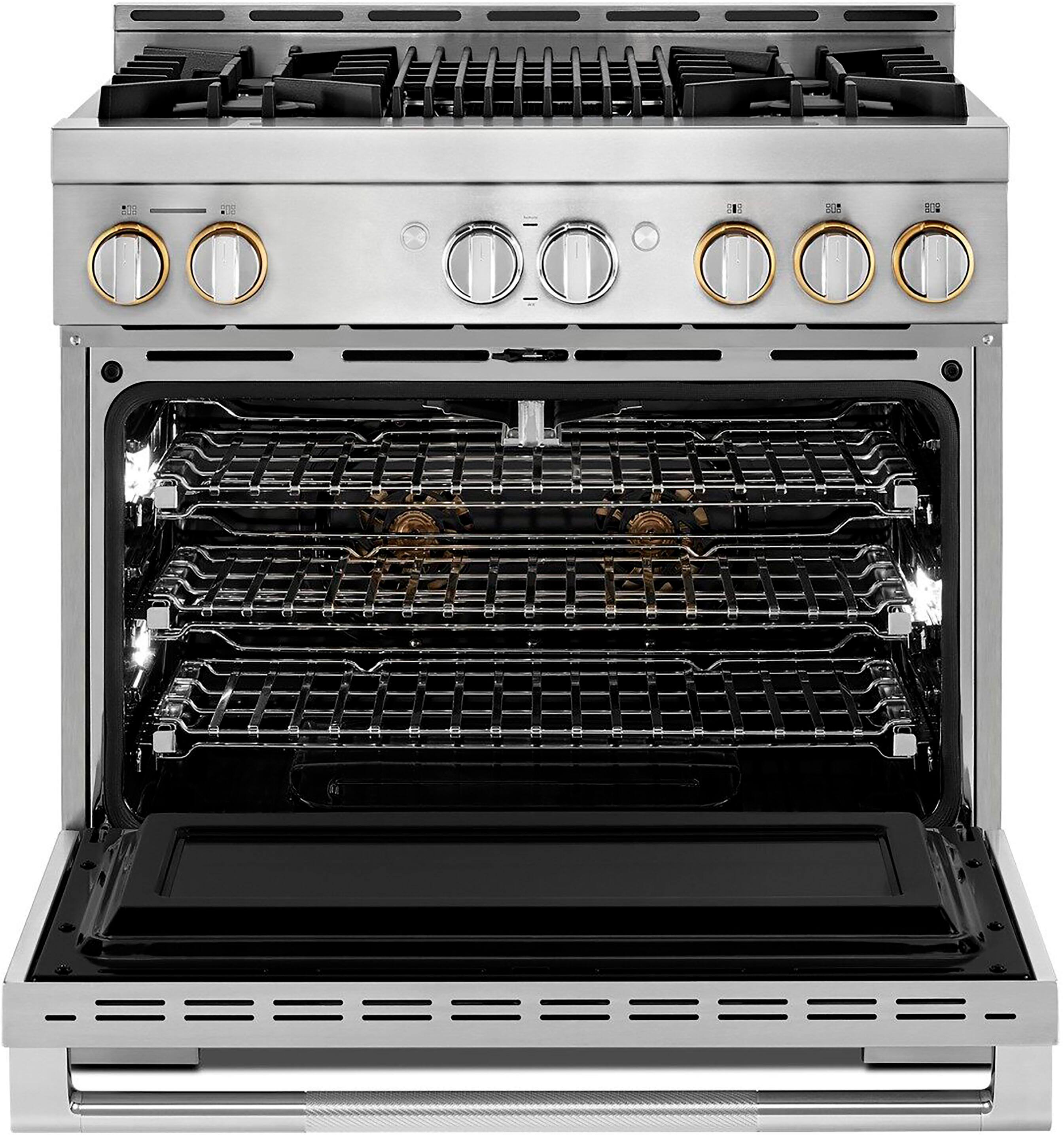 Alt View 22. JennAir - RISE 5.1 Cu. Ft. Freestanding Gas Convection Range - Stainless steel.