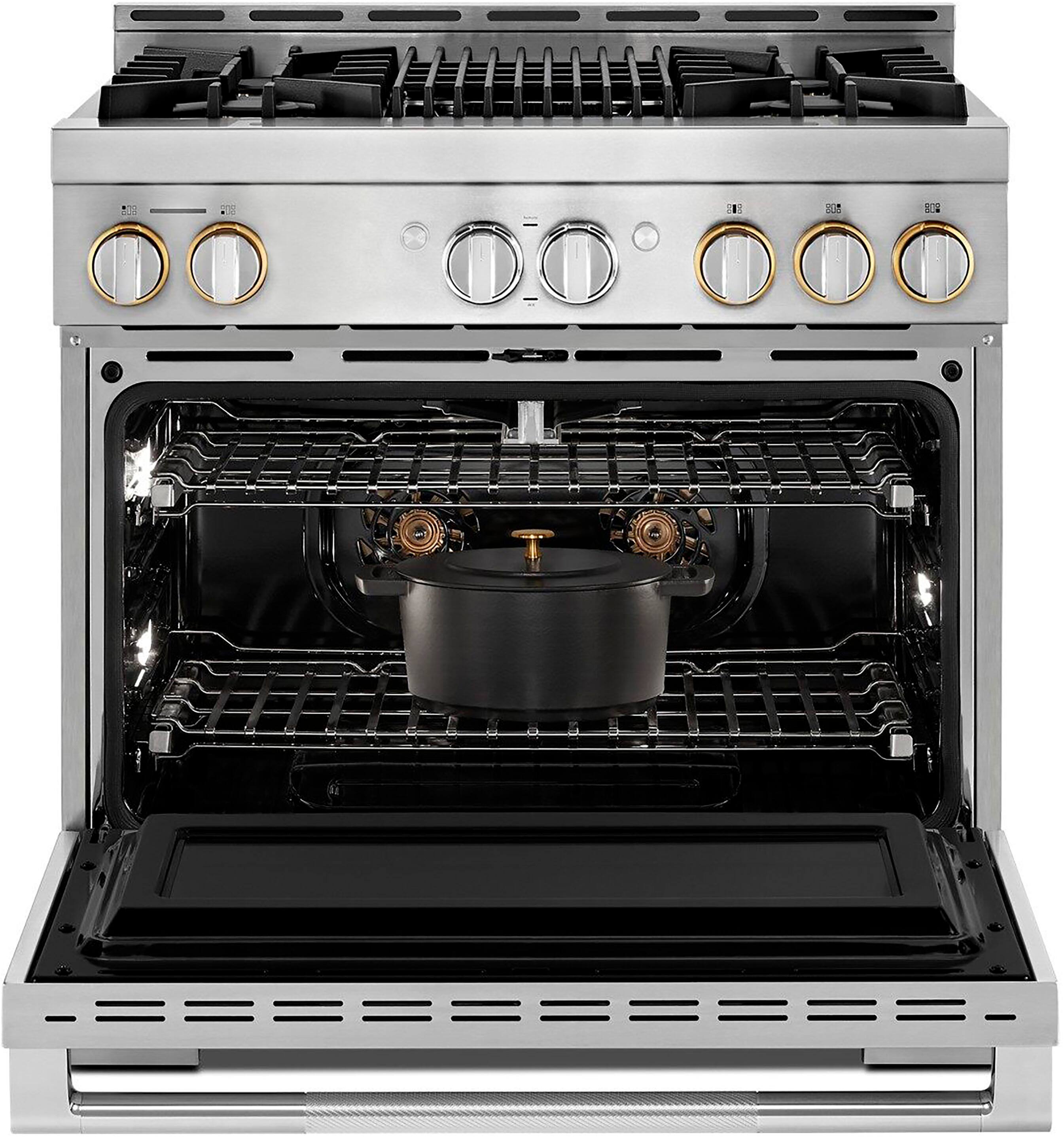 Alt View 23. JennAir - RISE 5.1 Cu. Ft. Freestanding Gas Convection Range - Stainless steel.
