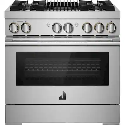 Front. JennAir - RISE 5.1 Cu. Ft. Self-Cleaning Freestanding Dual Fuel Convection Range - Stainless steel.