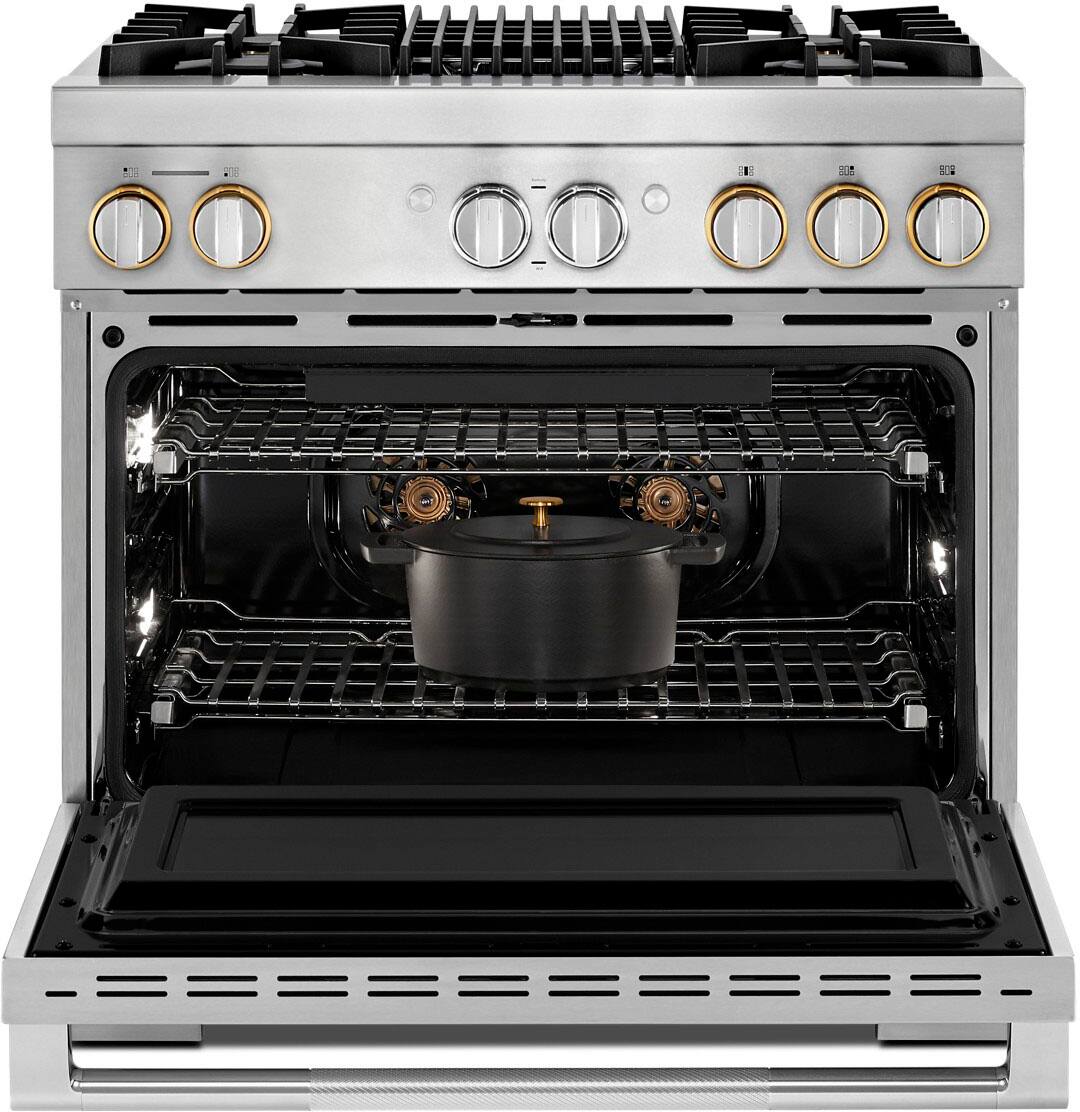 Alt View 23. JennAir - RISE 5.1 Cu. Ft. Self-Cleaning Freestanding Dual Fuel Convection Range - Stainless steel.