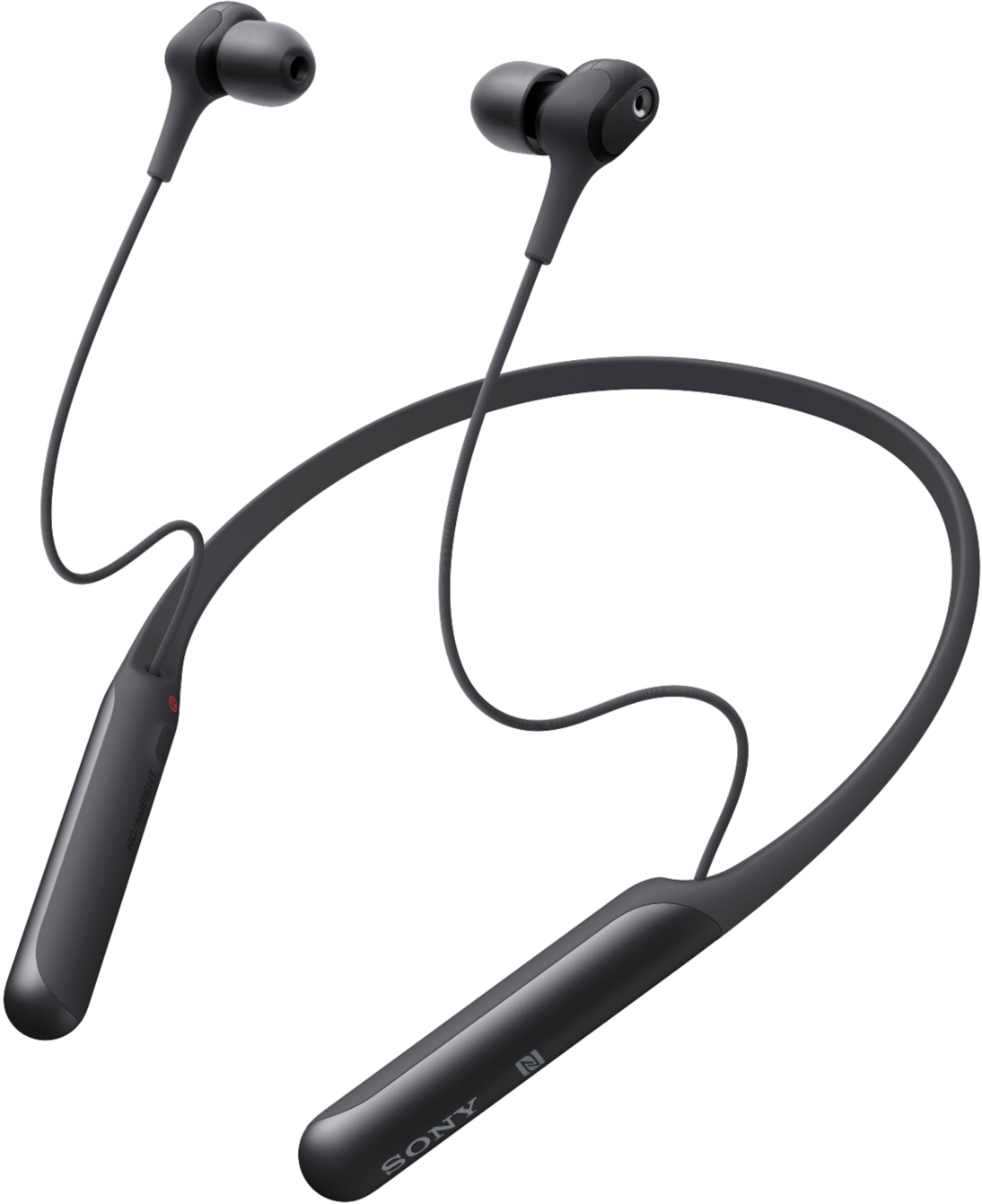 Left View: Sony - WI-C600N Wireless Noise Cancelling In-Ear Headphones - Black