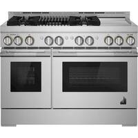 JennAir - RISE 6.3 Cu. Ft. Self-Cleaning Freestanding Double Oven Gas Convection Range - Stainless steel - Front_Zoom