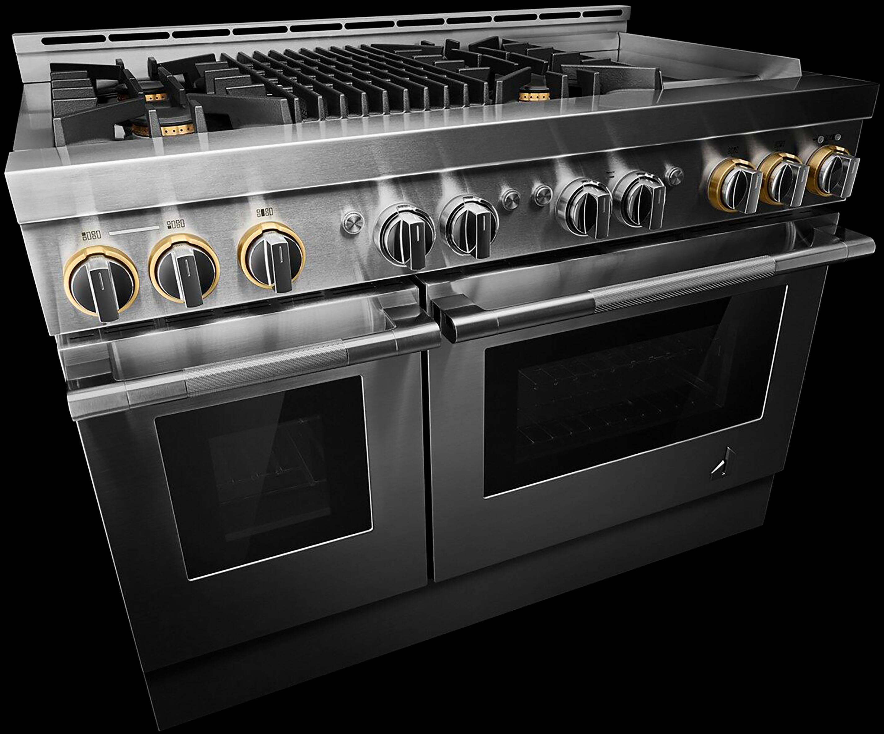 Alt View 21. JennAir - RISE 6.3 Cu. Ft. Self-Cleaning Freestanding Double Oven Gas Convection Range - Stainless Steel.