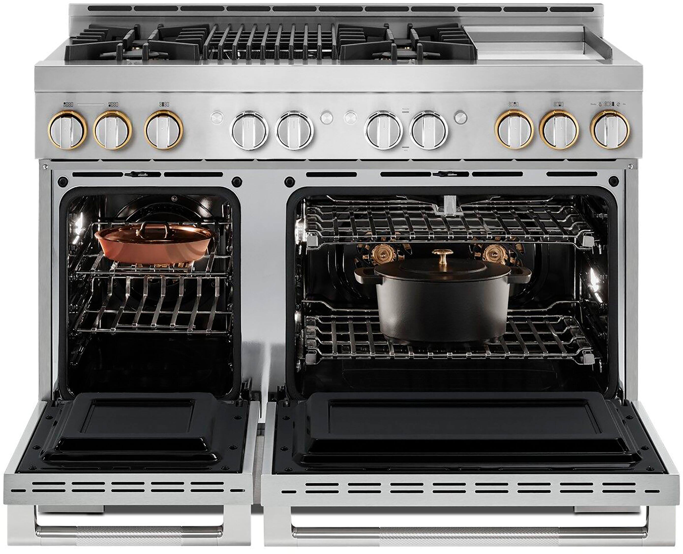 Alt View 23. JennAir - RISE 6.3 Cu. Ft. Self-Cleaning Freestanding Double Oven Gas Convection Range - Stainless Steel.
