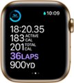 Alt View Zoom 13. Apple Watch Series 6 (GPS + Cellular) 44mm Gold Stainless Steel Case with Deep Navy Sport Band - Gold.