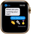 Alt View Zoom 14. Apple Watch Series 6 (GPS + Cellular) 44mm Gold Stainless Steel Case with Deep Navy Sport Band - Gold.