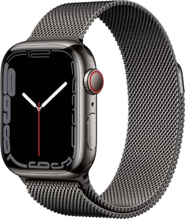 Refurbished Apple Watch Series 7 (GPS + Cellular) 41mm Graphite Stainless Steel Case with Graphite Milanese Loop - Graphite - (2021)