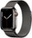 Front Zoom. Apple Watch Series 7 (GPS + Cellular) 41mm Graphite Stainless Steel Case with Graphite Milanese Loop - Graphite.