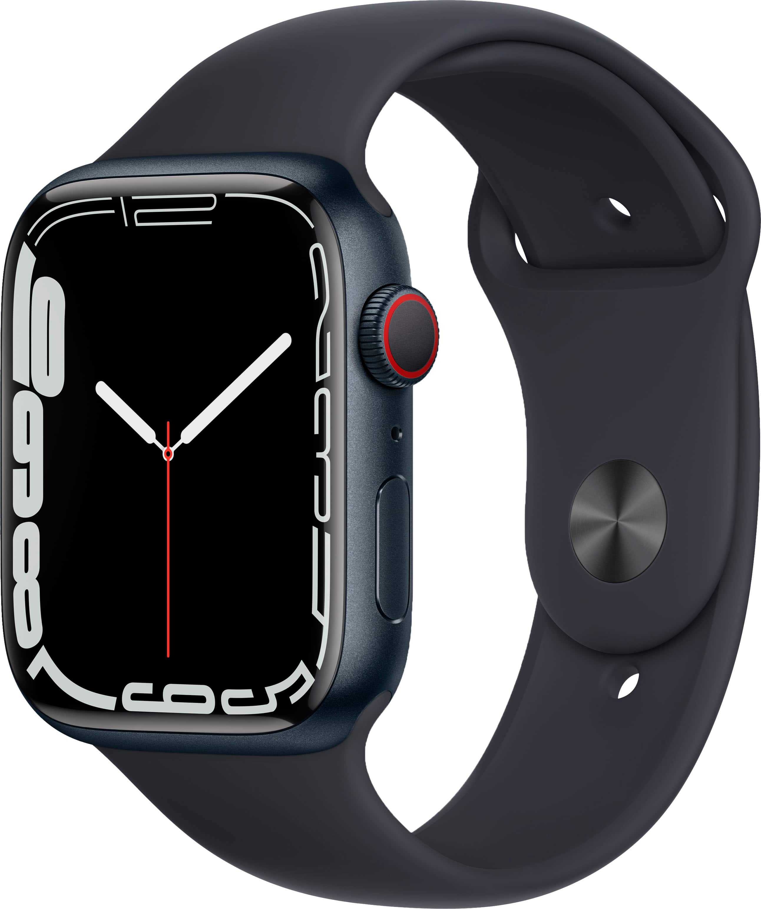 Apple Watch Series 7 (GPS + Cellular) 45mm Aluminum Case with Midnight  Sport Band Midnight MKJ73LL/A - Best Buy