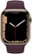 Alt View 11. Apple - Apple Watch Series 7 (GPS + Cellular) 45mm Gold Stainless Steel Case with Dark Cherry Sport Band - Gold.