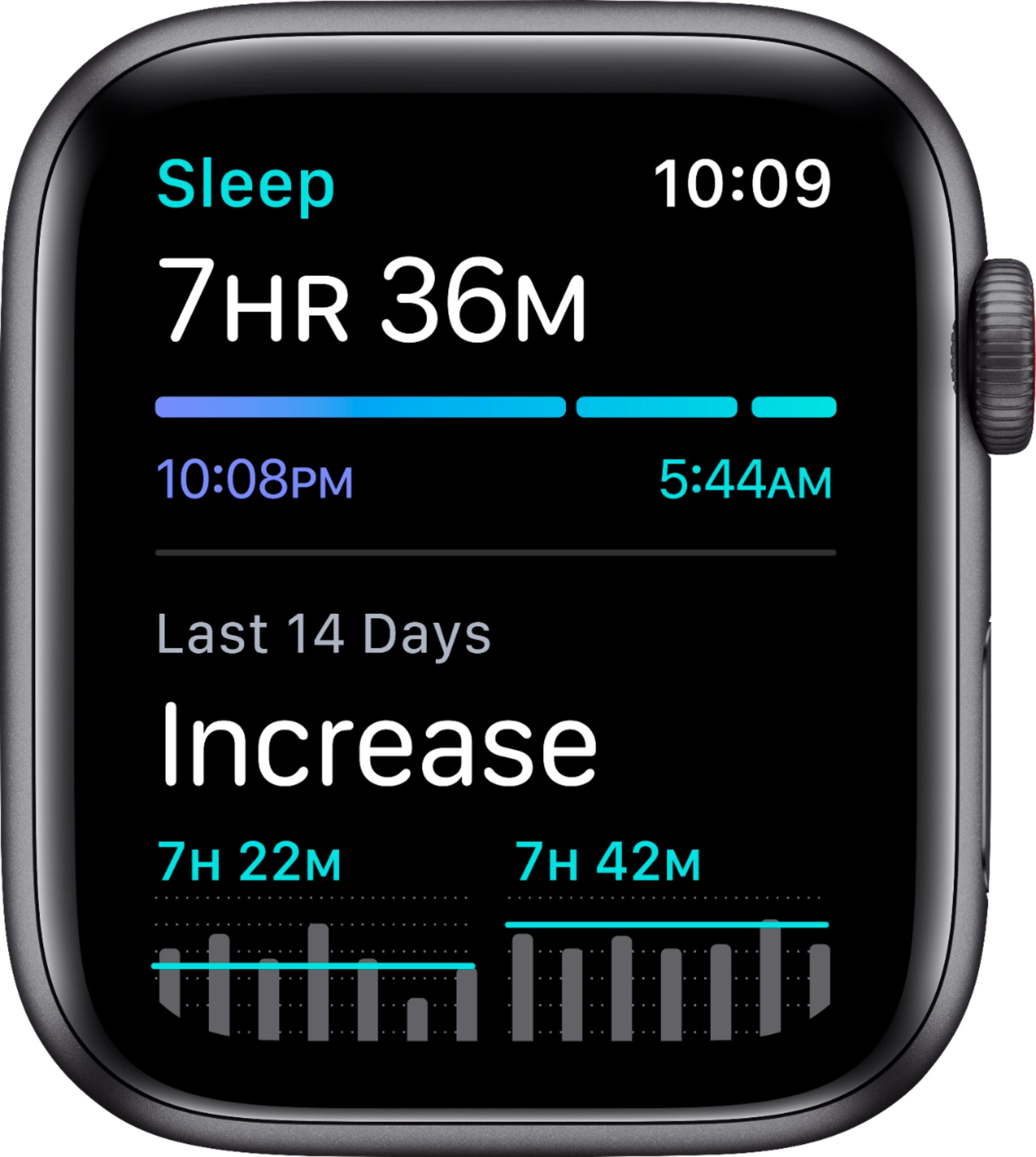 Alt View 14. Apple - Apple Watch SE (GPS + Cellular) 44mm Space Gray Aluminum Case with Black Sport Band - Space Gray.