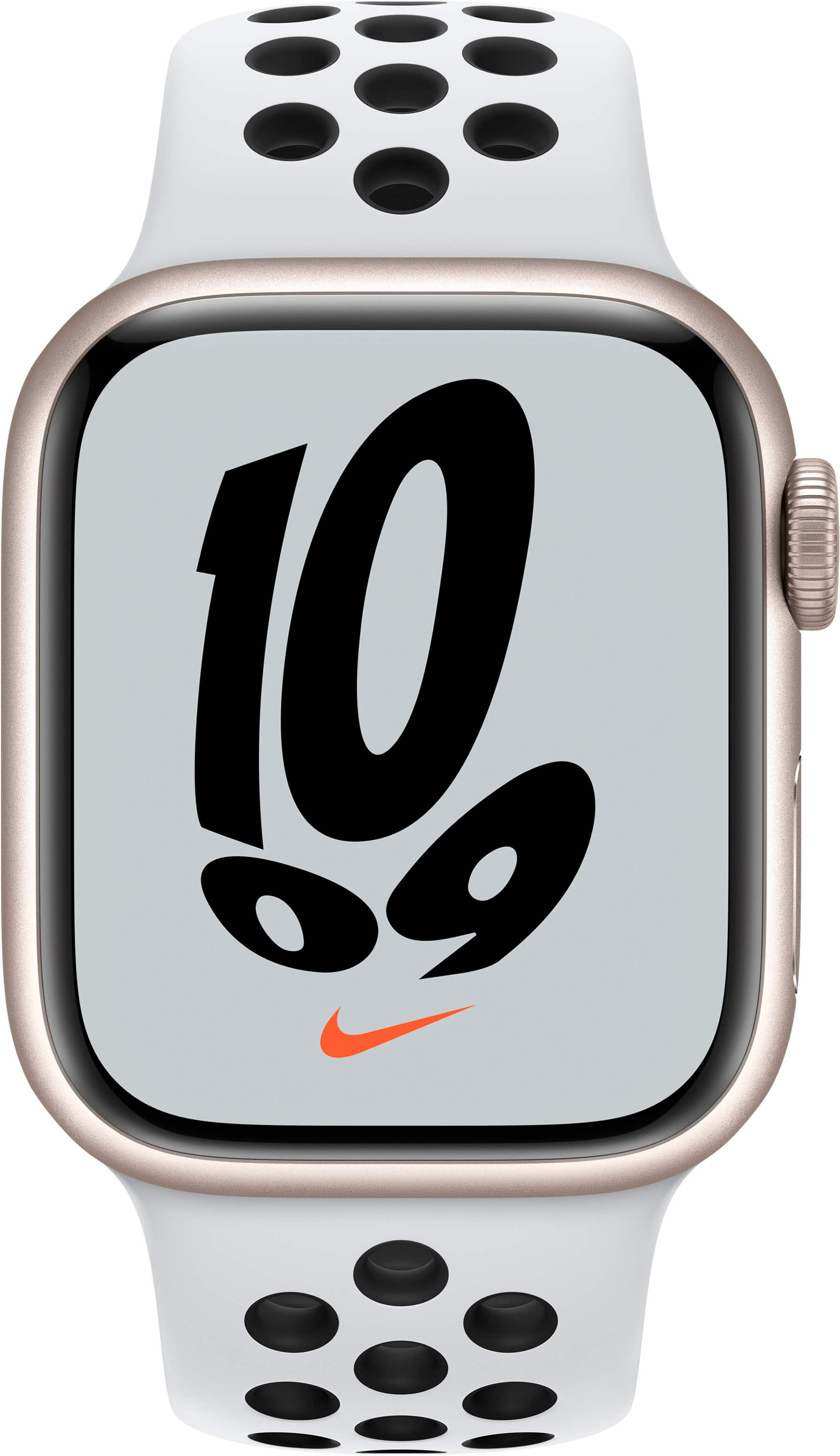 Apple Watch Nike Series 7 Gps Cellular 41mm Starlight Aluminum Case With Pure Platinumblack 