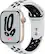 Front. Apple - Apple Watch Nike Series 7 (GPS + Cellular) 45mm Aluminum Case with Pure Platinum/Black Nike Sport Band.